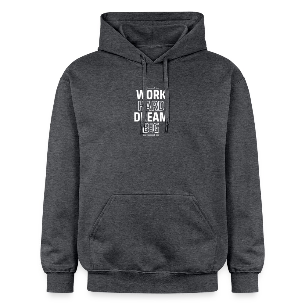Work Hard Dream Big Softstyle® Midweight · Hoodie — dark heather grey — front