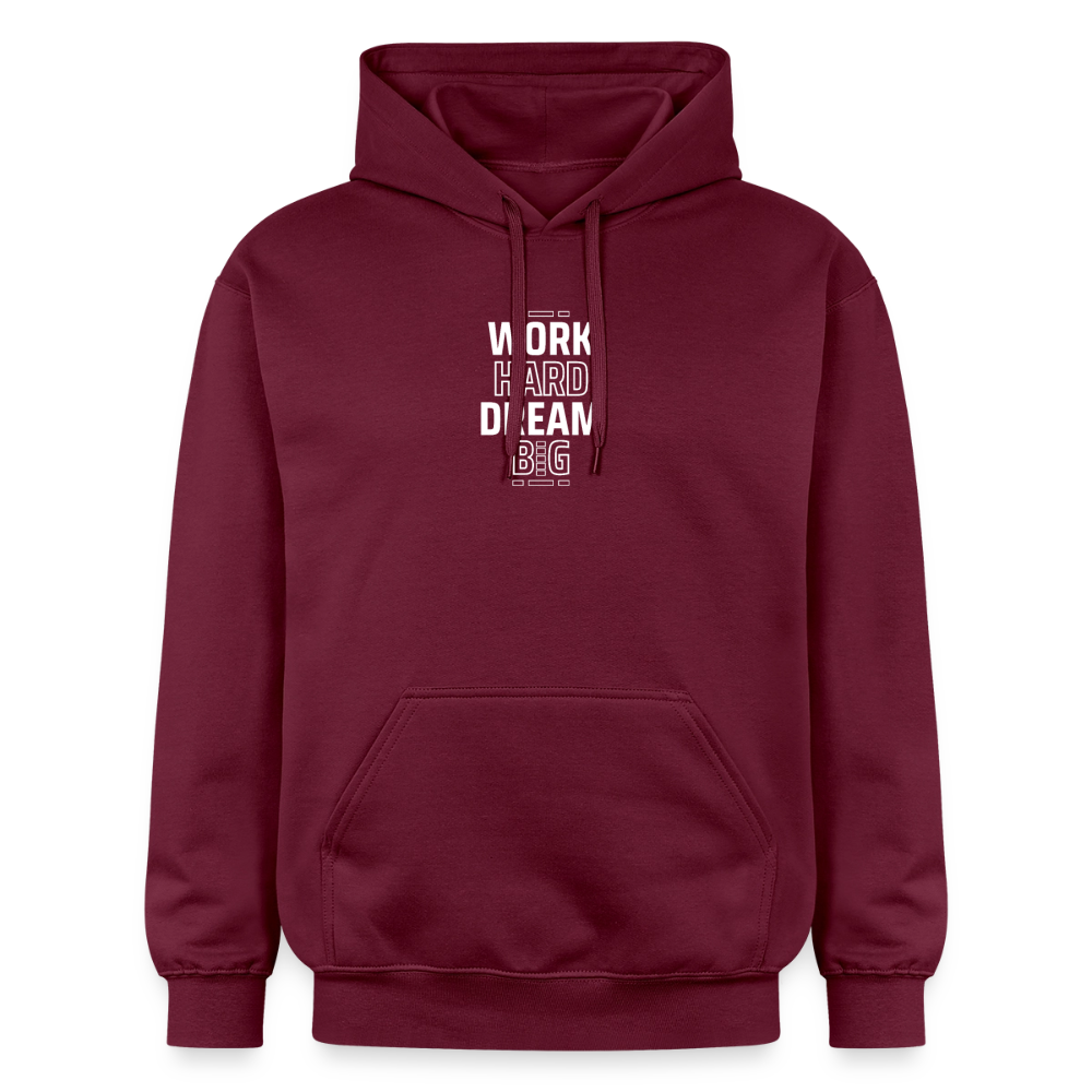 Work Hard Dream Big Softstyle® Midweight · Hoodie — maroon — front
