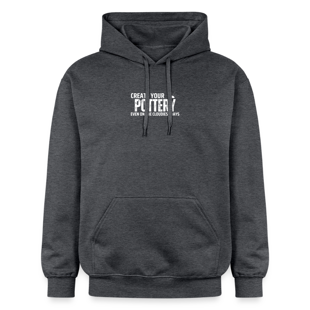 Create Your Pottery Even On The Cloudiest Days Softstyle® Midweight · Hoodie — dark heather grey — front