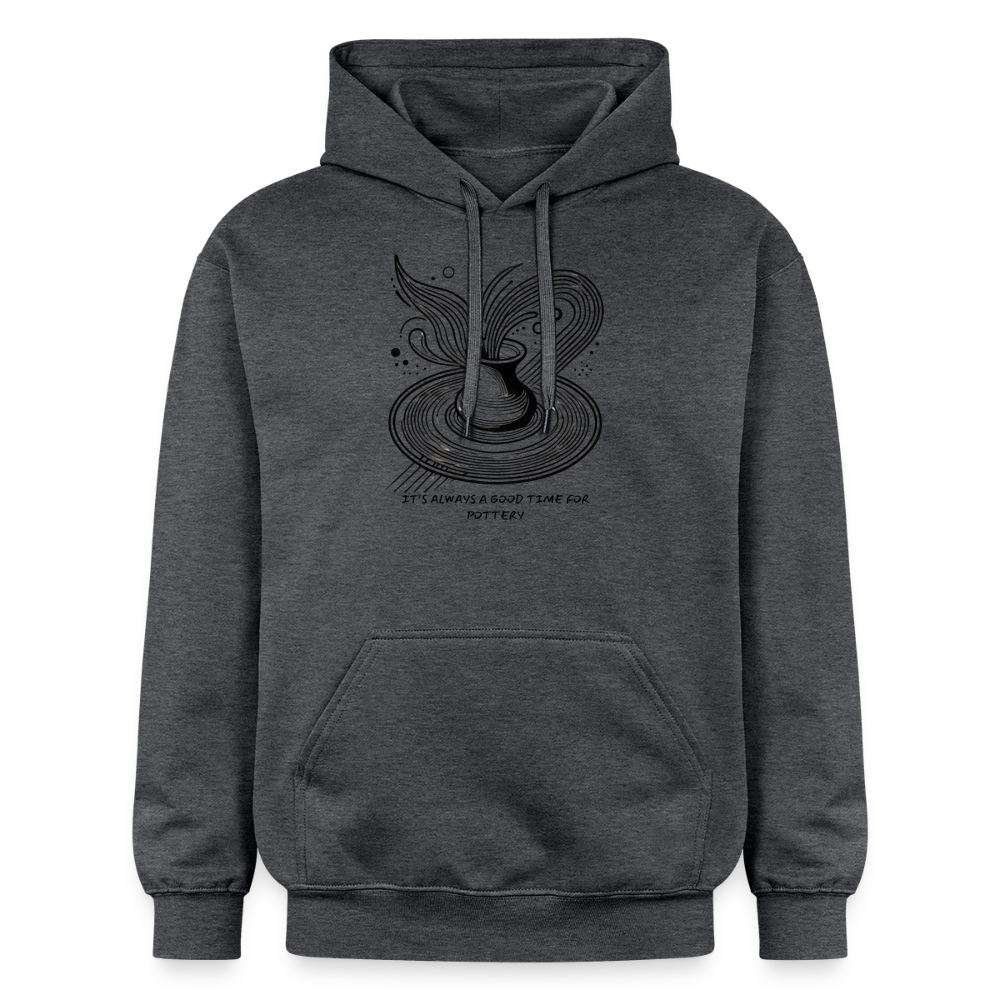 Pottery Is Always A Good Idea Softstyle® Midweight · Hoodie — dark heather grey — front