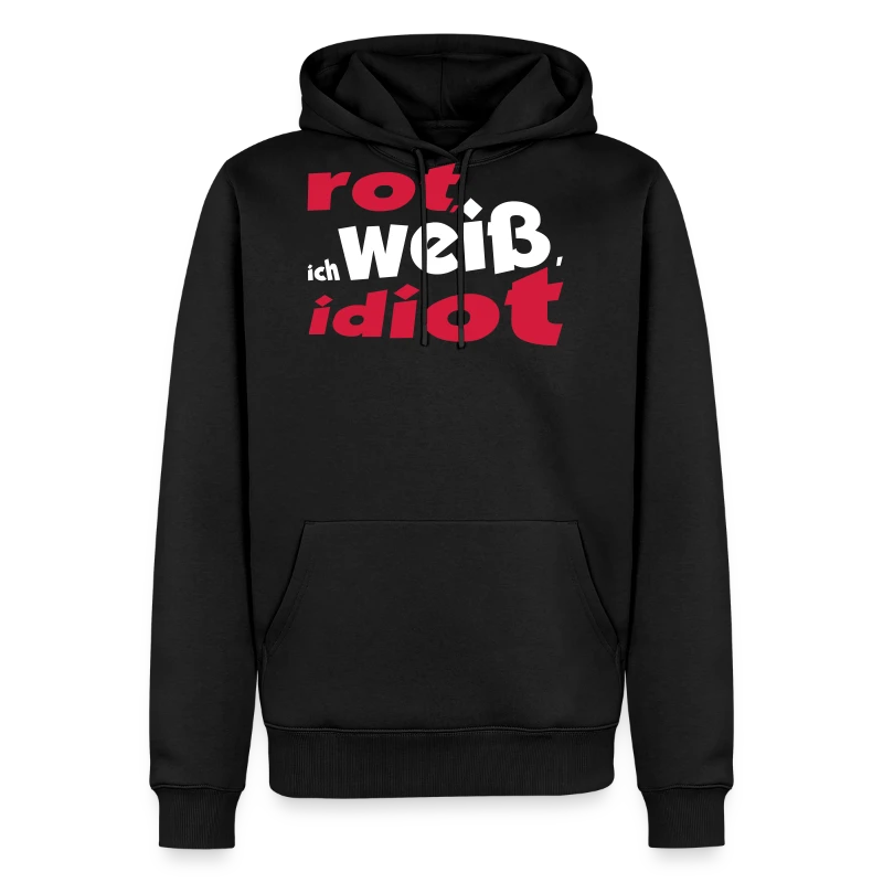 rot-weiß-idiot Fussball-Sweater - Männer Premium Hoodie