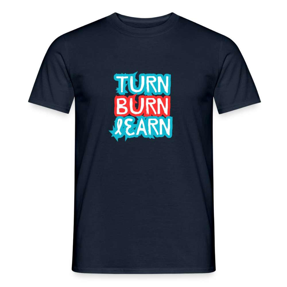 Turn Burn Learn · T-shirt — navy — front