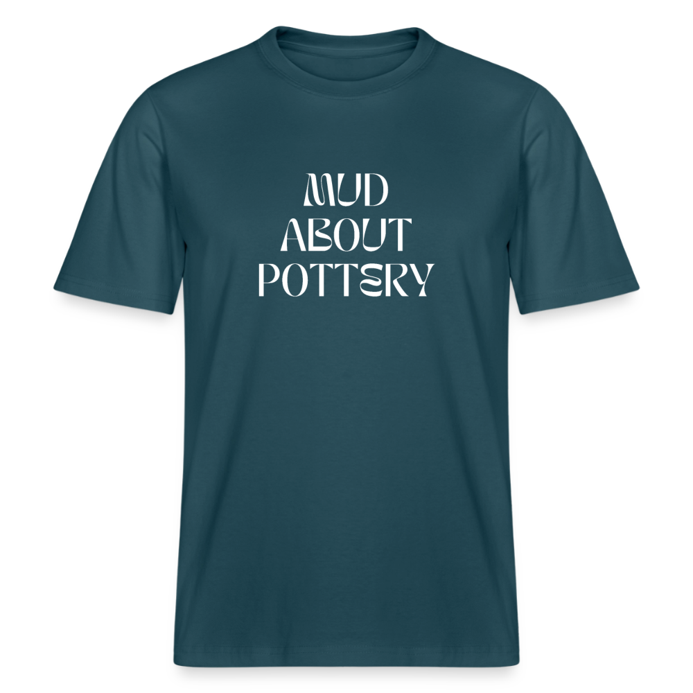 Mud About Pottery (white) · Organic T-shirt — stargazer — front