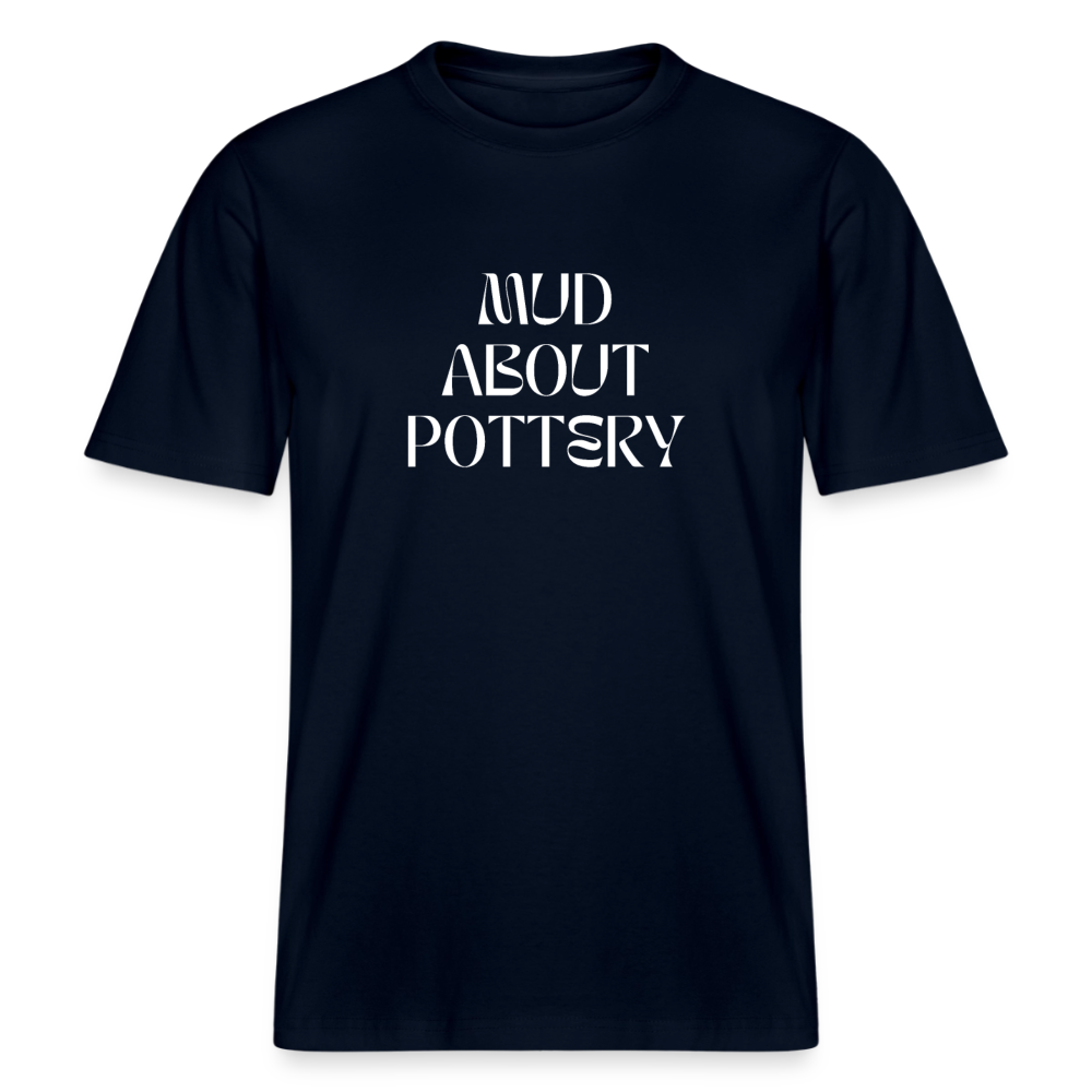 Mud About Pottery (white) · Organic T-shirt — french navy — front