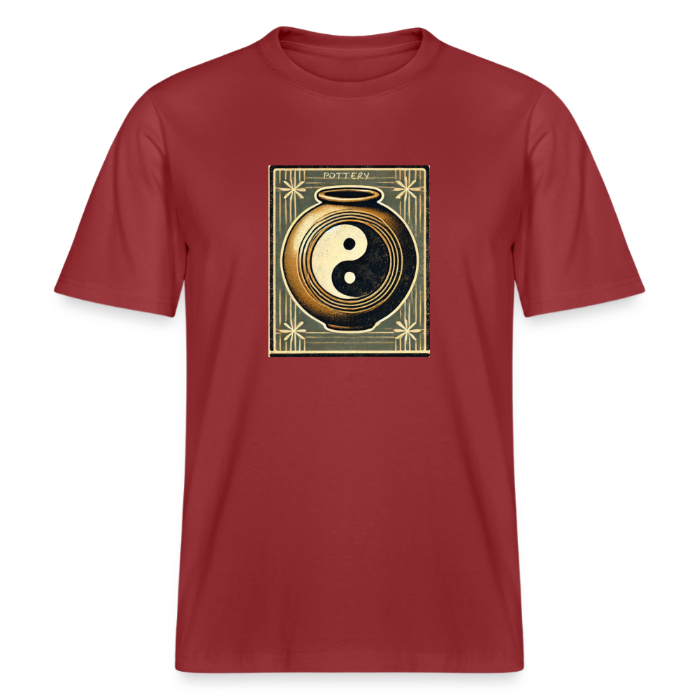 Yin Yang Pottery · Organic T-shirt — red earth — front