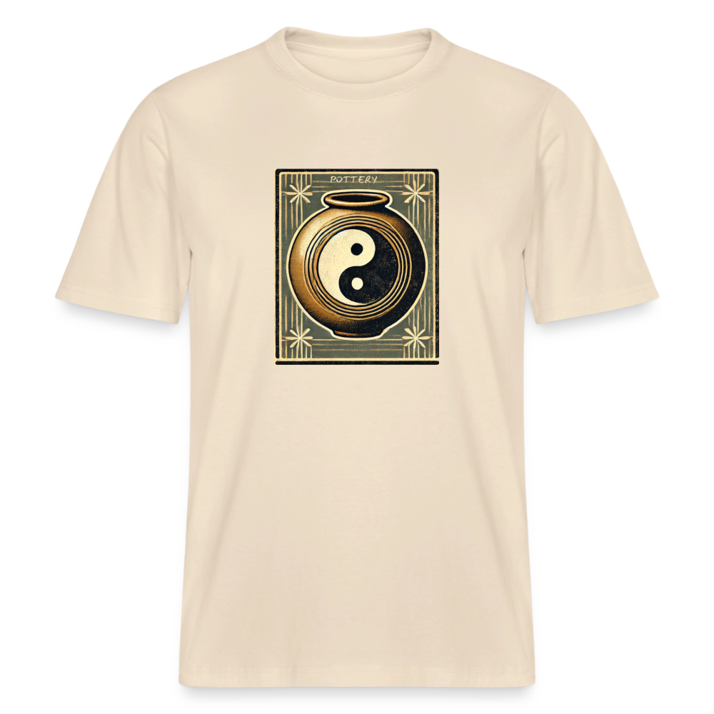 Yin Yang Pottery · Organic T-shirt — soft Ecru — front