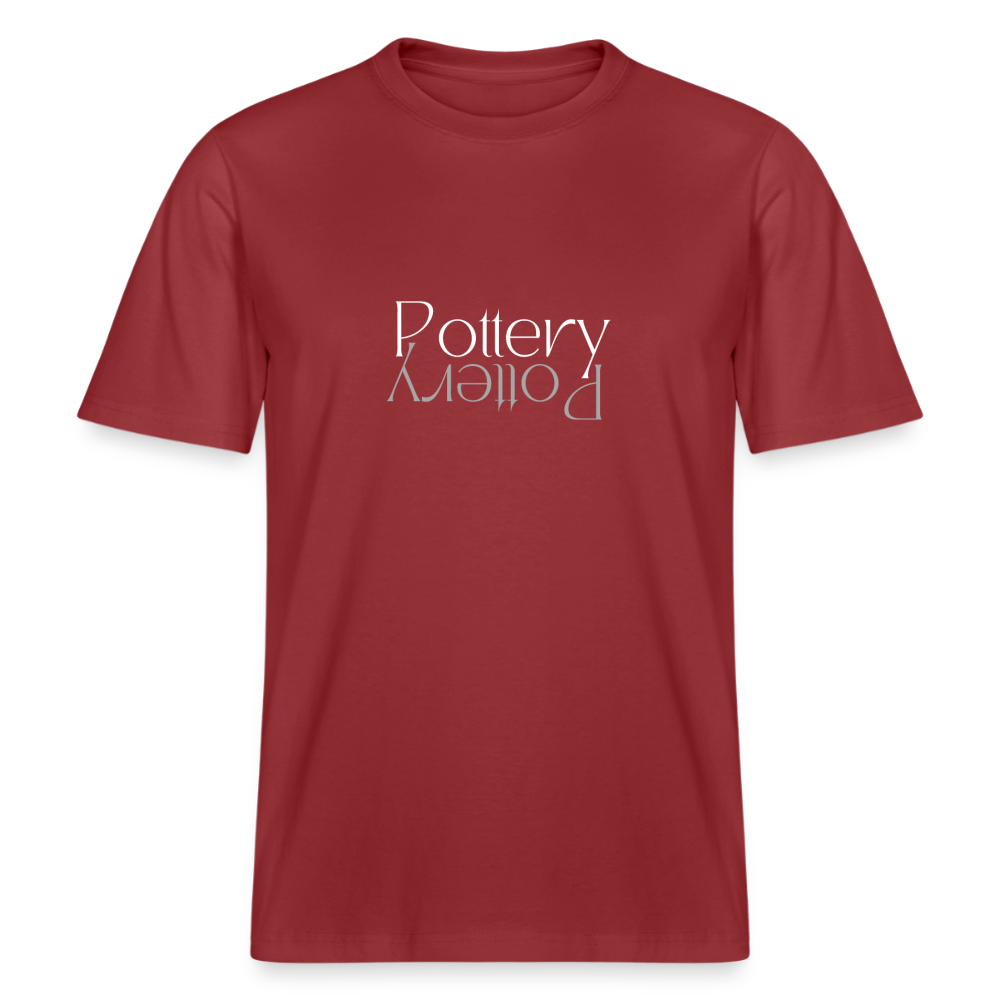 Pottery (white) · Organic T-shirt — red earth — front