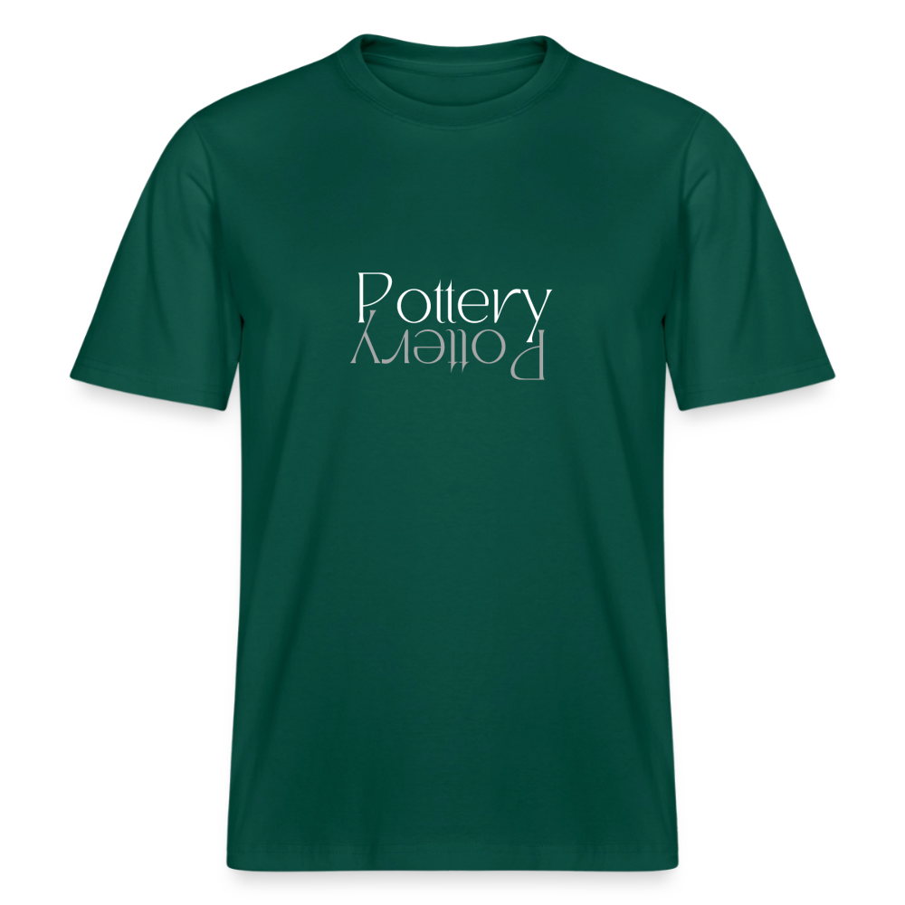 Pottery (white) · Organic T-shirt — forest — front