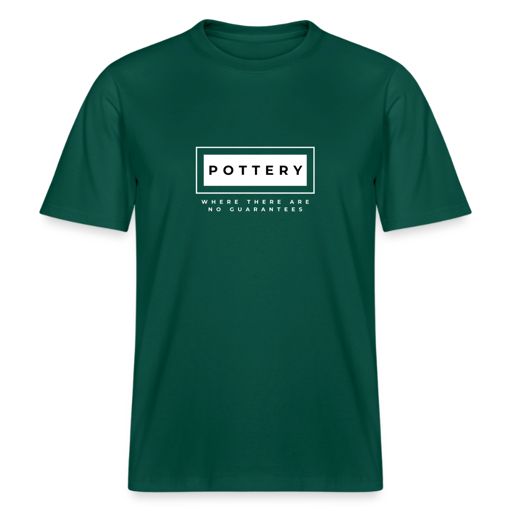 Pottery: Where There Are No Guarantees · Organic T-shirt — forest — front