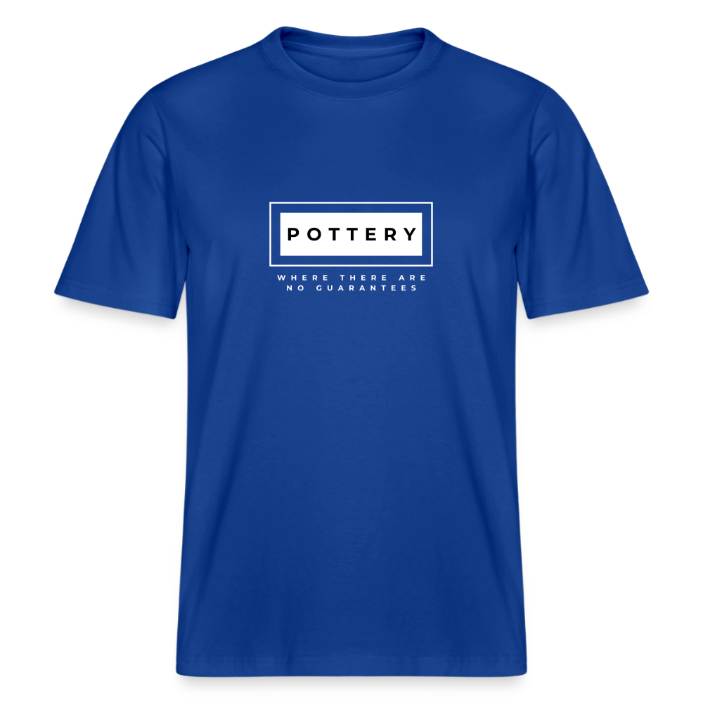 Pottery: Where There Are No Guarantees · Organic T-shirt — majorelle blue — front