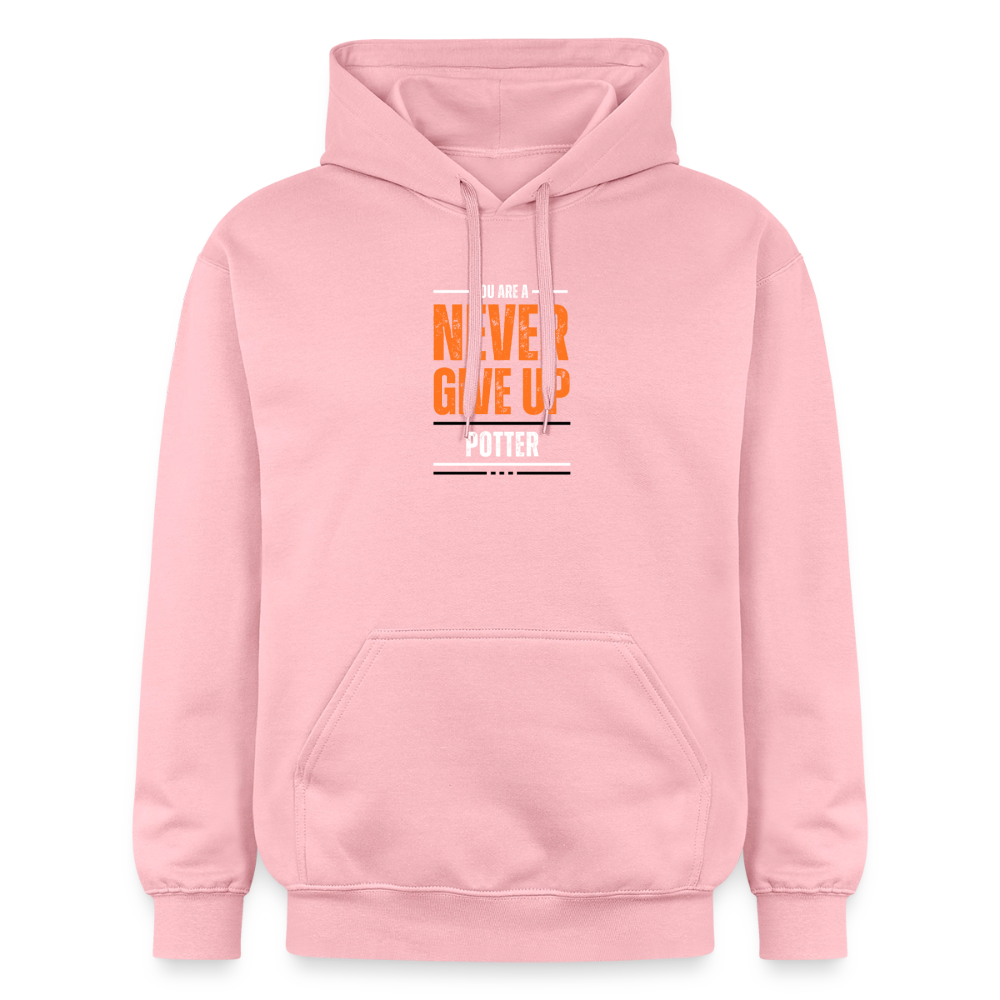 You're A Potter, Never Give Up Softstyle® Midweight · Hoodie — light pink — front