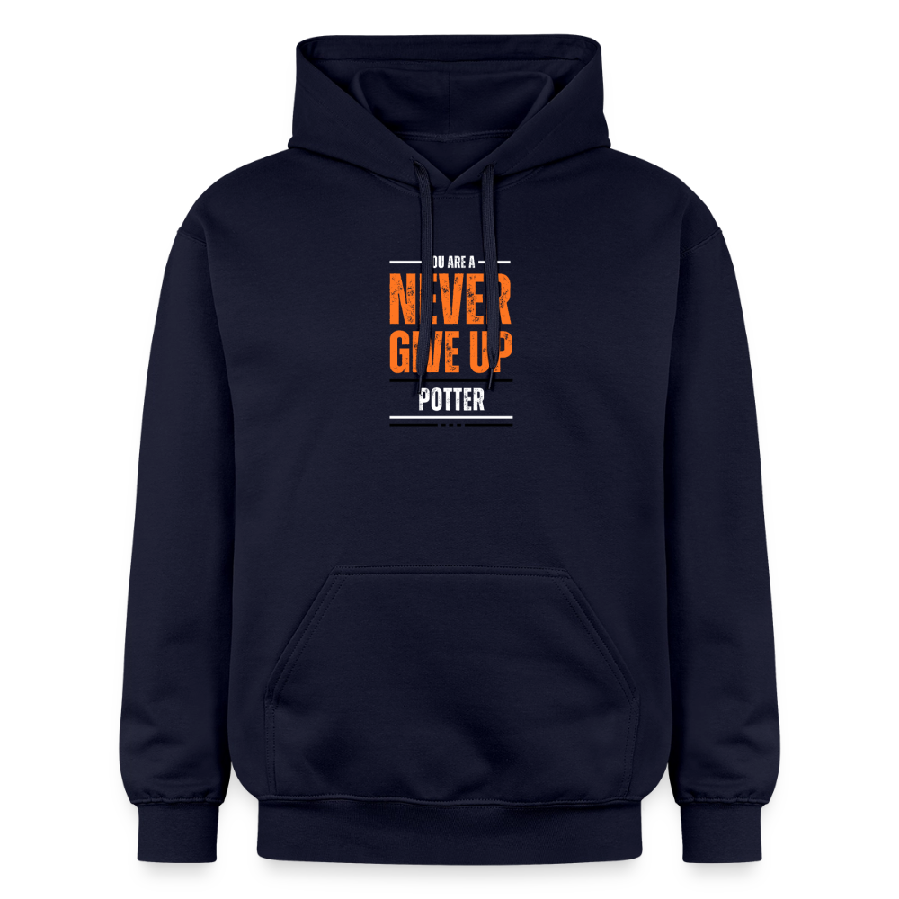 You're A Potter, Never Give Up Softstyle® Midweight · Hoodie — navy — front