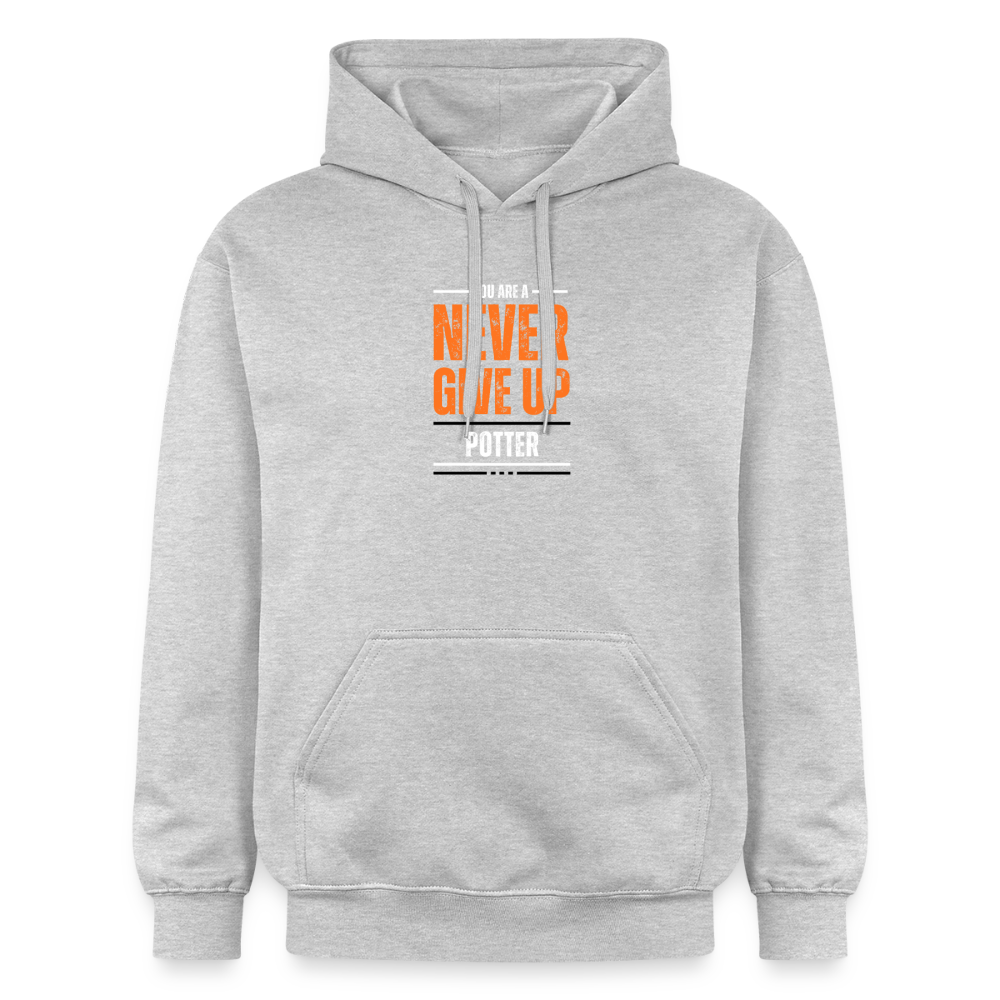 You're A Potter, Never Give Up Softstyle® Midweight · Hoodie — light heather grey — front