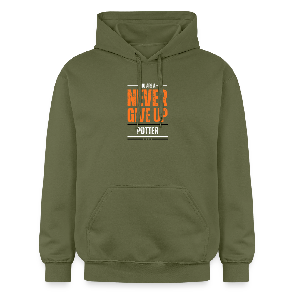 You're A Potter, Never Give Up Softstyle® Midweight · Hoodie — military green — front
