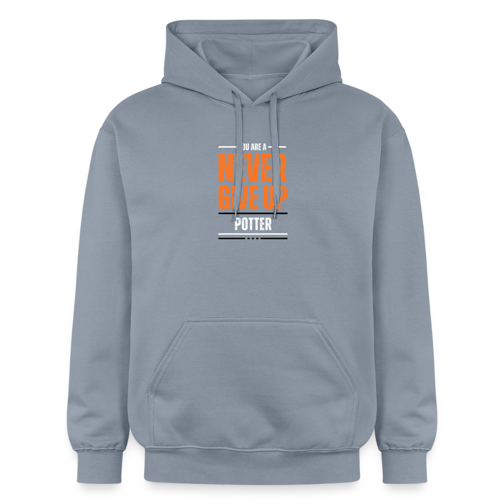 You're A Potter, Never Give Up Softstyle® Midweight · Hoodie — blue — front