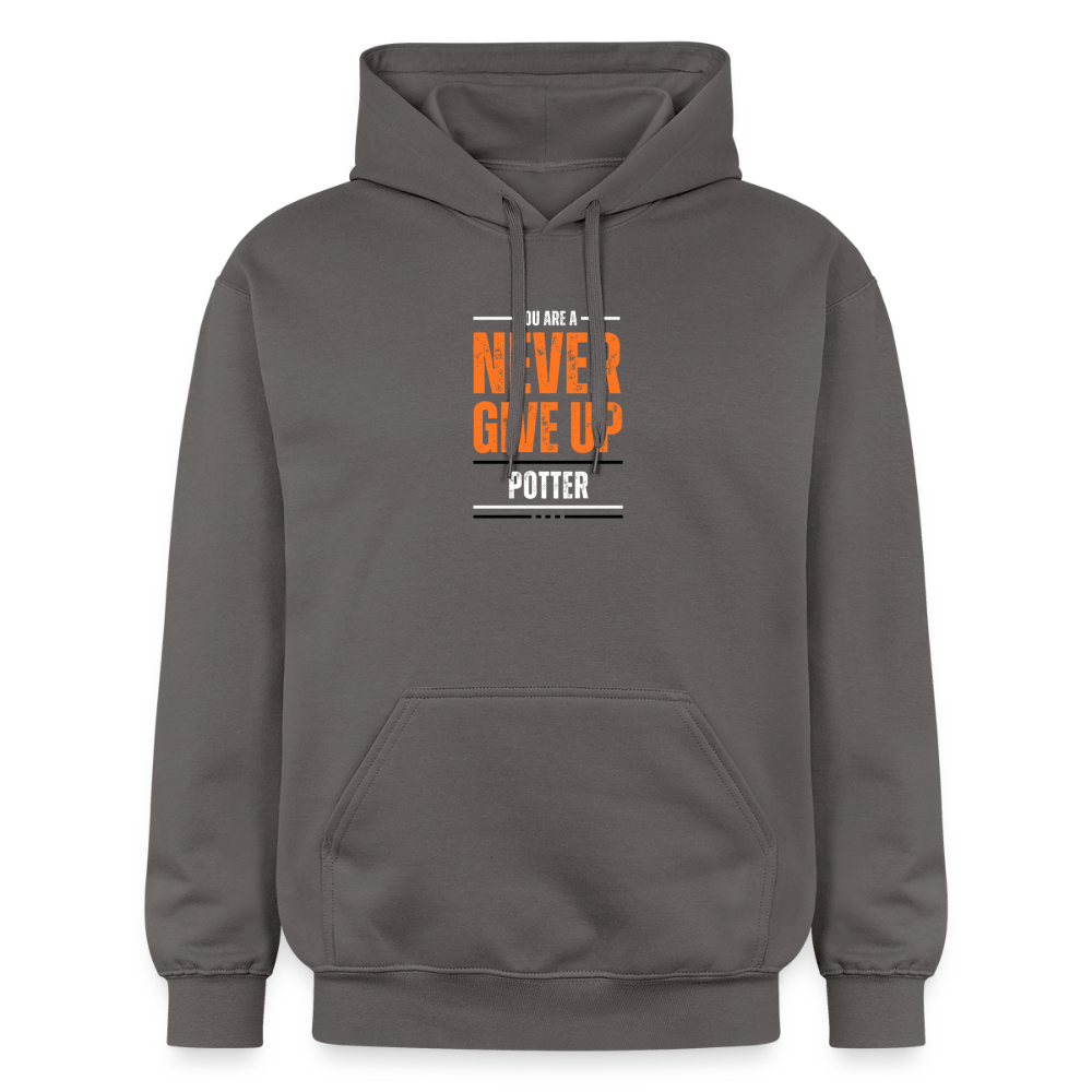 You're A Potter, Never Give Up Softstyle® Midweight · Hoodie — dark grey — front