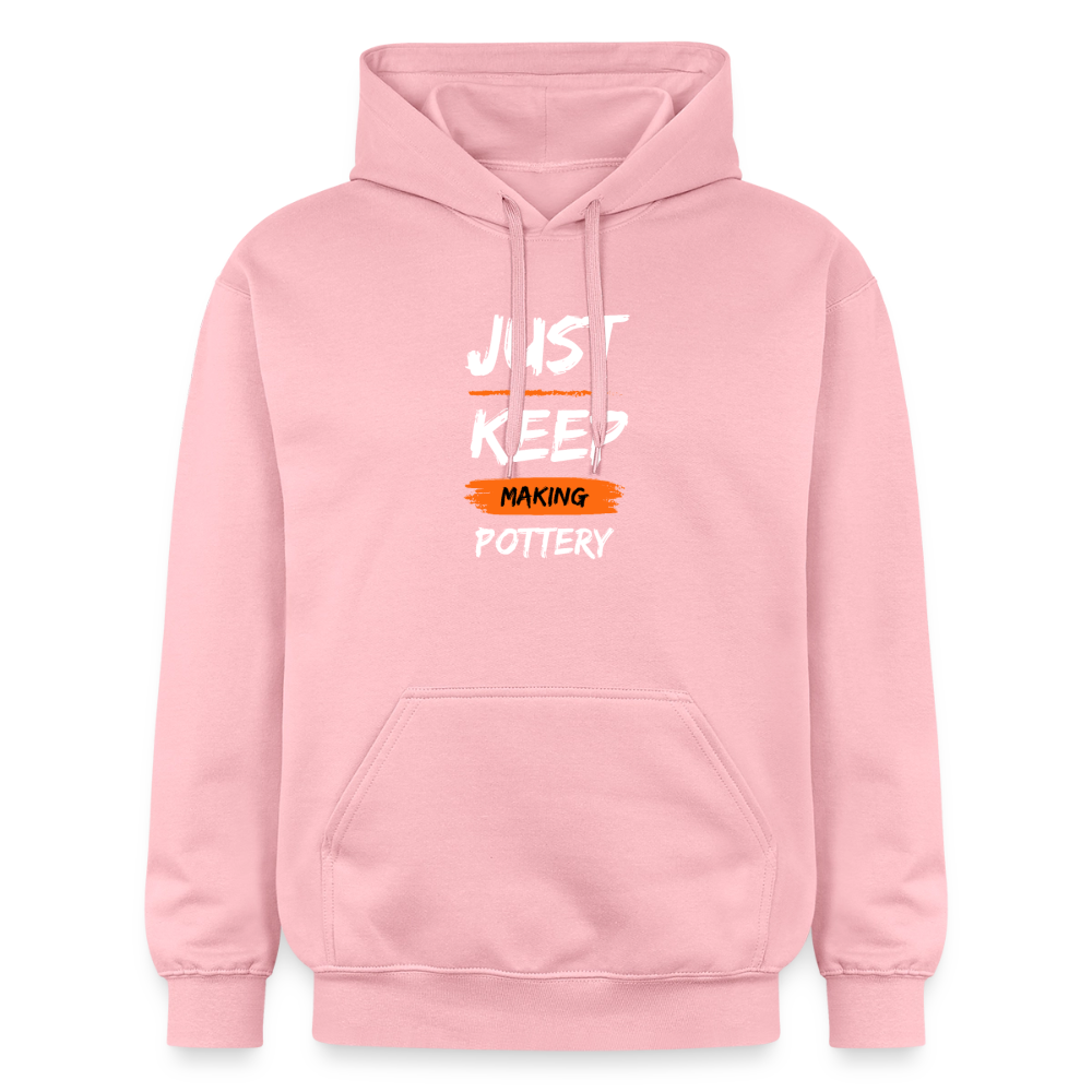 Just Keep Making Pottery Softstyle® Midweight · Hoodie — light pink — front