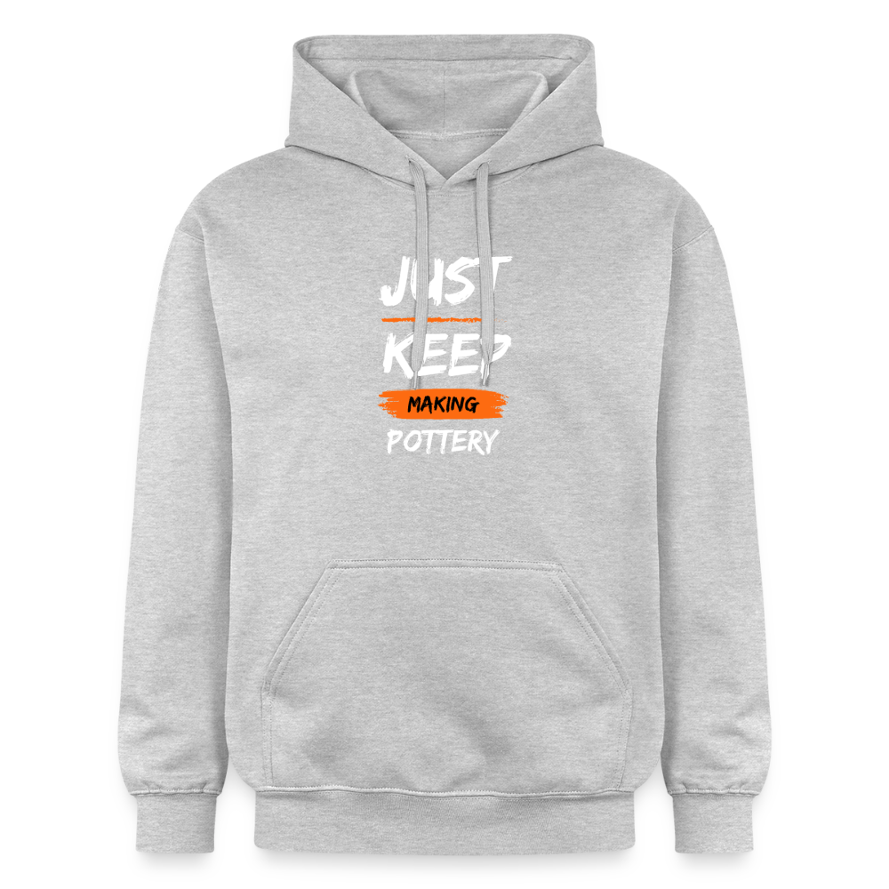 Just Keep Making Pottery Softstyle® Midweight · Hoodie — light heather grey — front