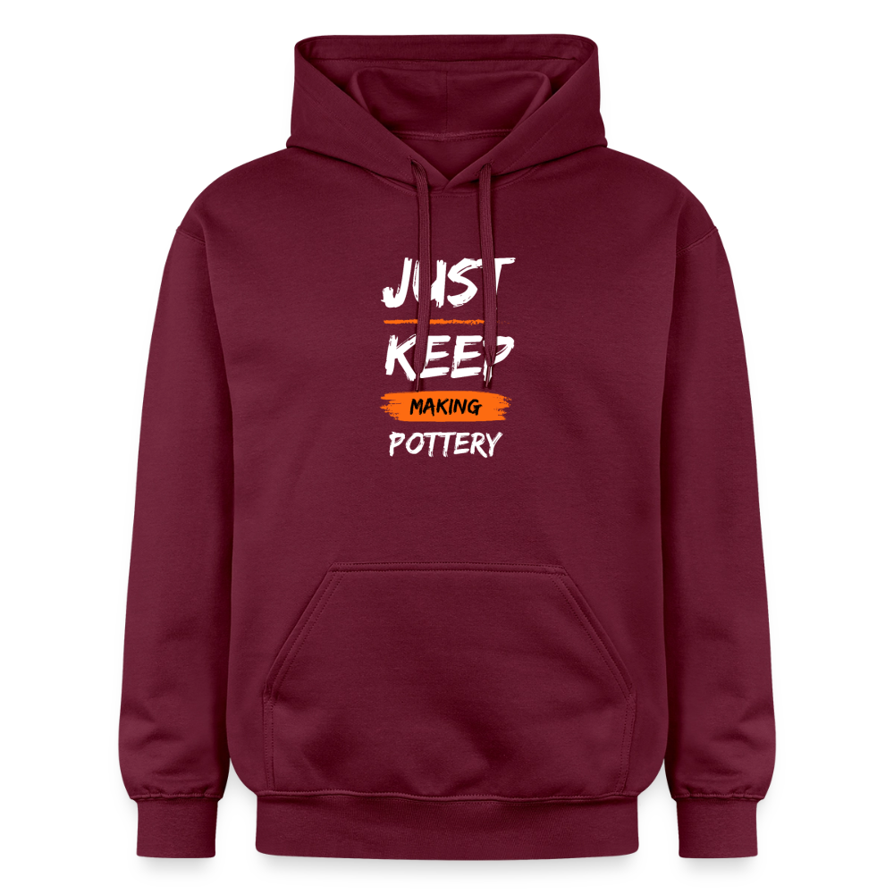 Just Keep Making Pottery Softstyle® Midweight · Hoodie — maroon — front