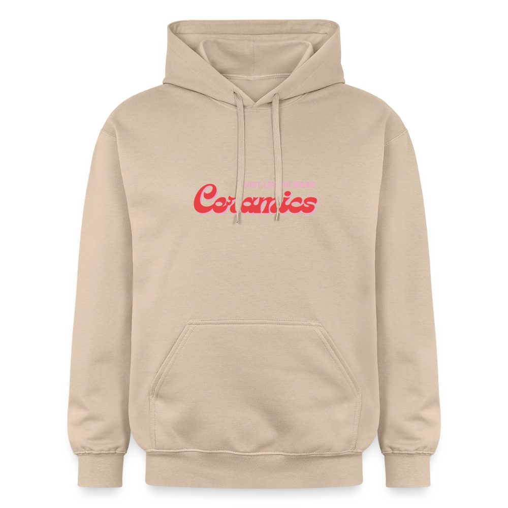 Just Let Me Make Ceramics Softstyle® Midweight · Hoodie — sand — front