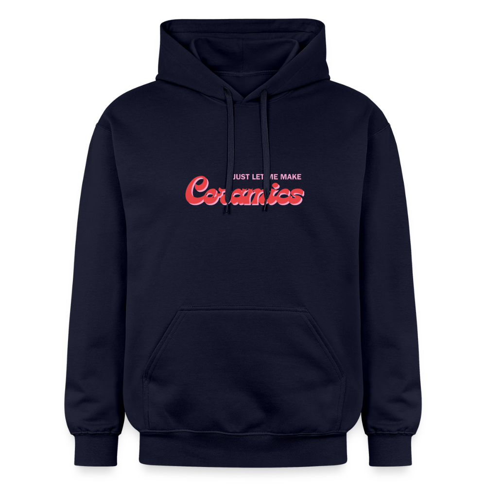 Just Let Me Make Ceramics Softstyle® Midweight · Hoodie — navy — front