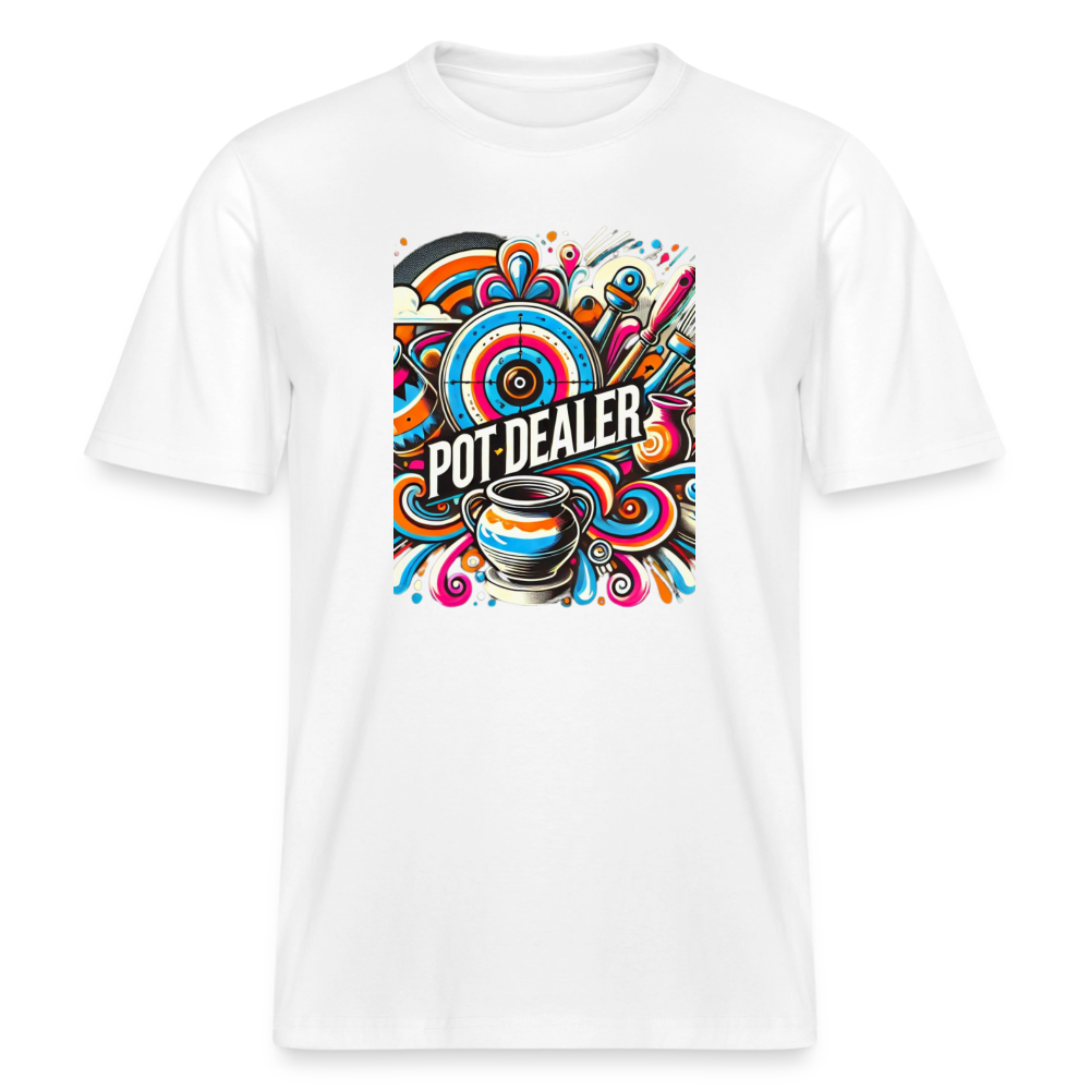 Pot Dealer · Organic T-shirt — white — front