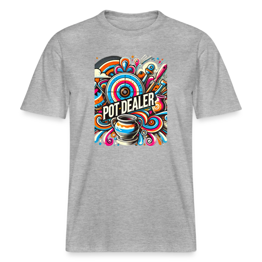 Pot Dealer · Organic T-shirt — heather grey — front