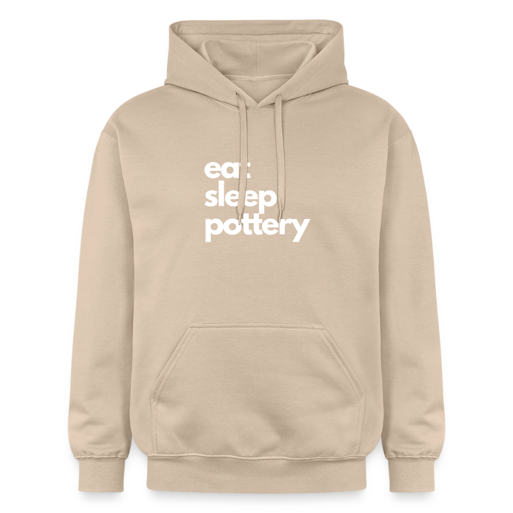 Eat Sleep Pottery Softstyle® Midweight · Hoodie — sand — front