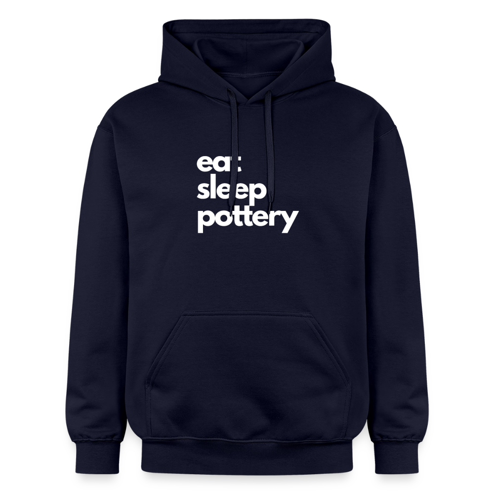Eat Sleep Pottery Softstyle® Midweight · Hoodie — navy — front