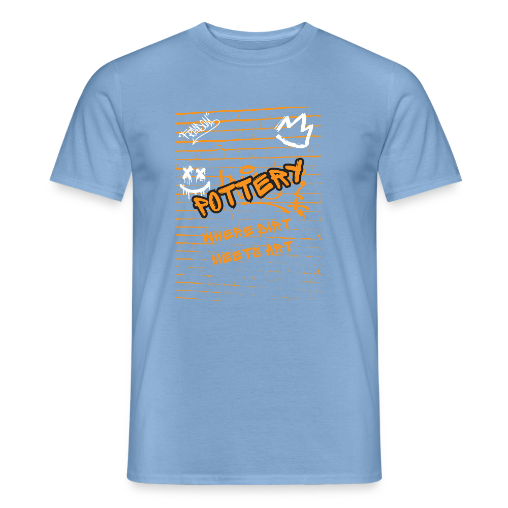 Pottery: Where Dirt Meets Art · T-shirt — carolina blue — front