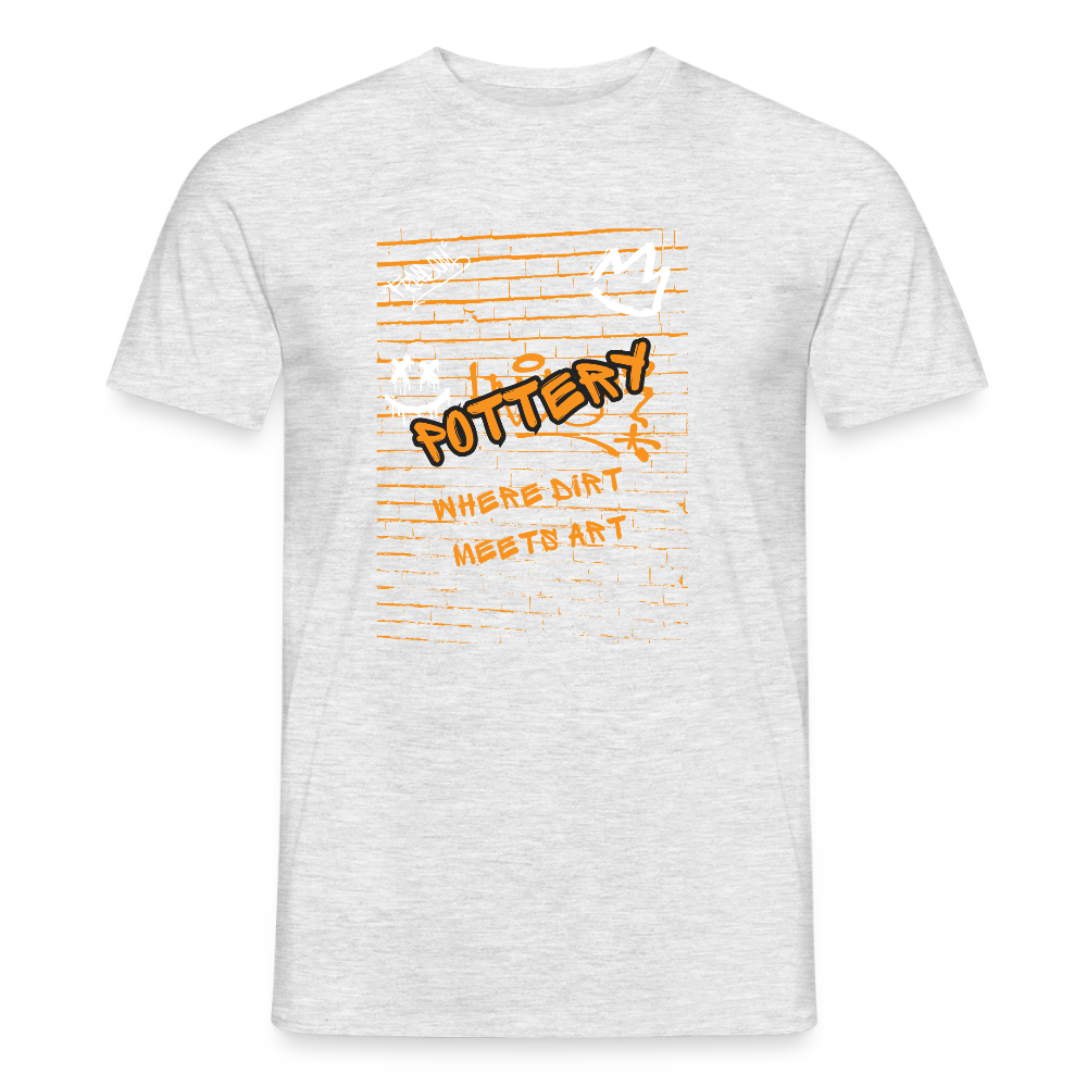 Pottery: Where Dirt Meets Art · T-shirt — heather grey — front