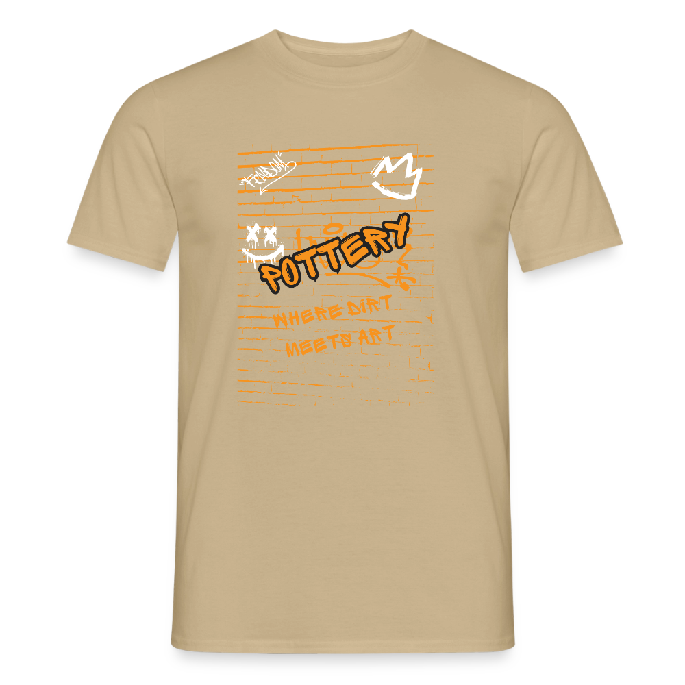 Pottery: Where Dirt Meets Art · T-shirt — sand beige — front