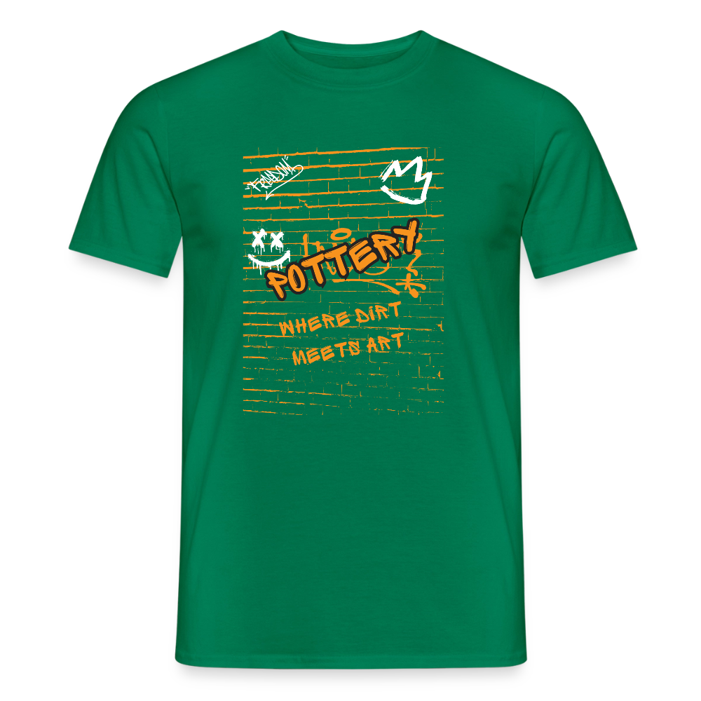 Pottery: Where Dirt Meets Art · T-shirt — kelly green — front