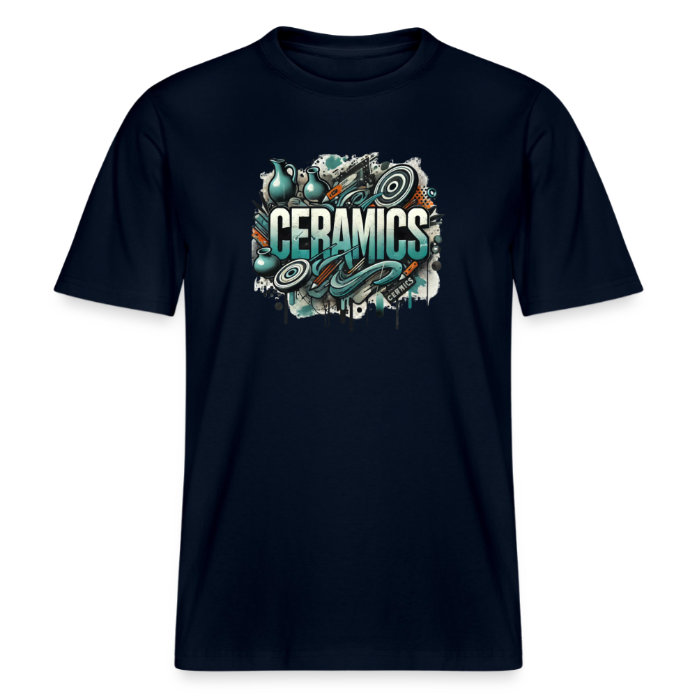 Ceramics (psychedelic) · Organic T-shirt — french navy — front