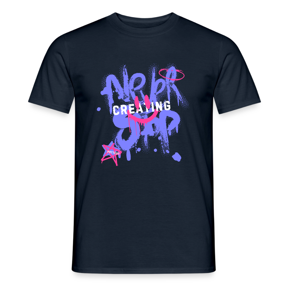 Never Stop Creating · T-shirt — navy — front