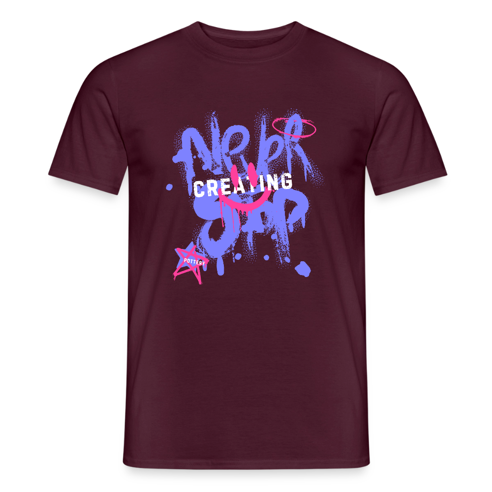 Never Stop Creating · T-shirt — brick red — front