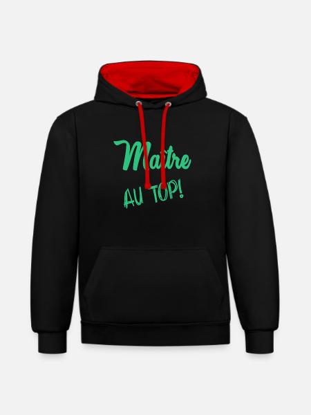 MASTER - Contrast hoodie - black/red