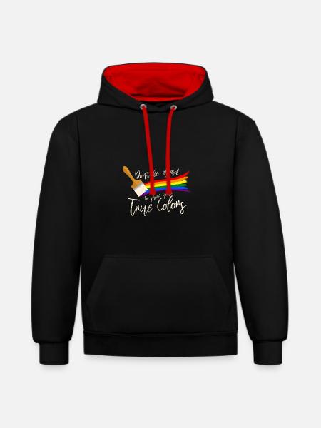 Gay Pride - Contrast hoodie - black/red