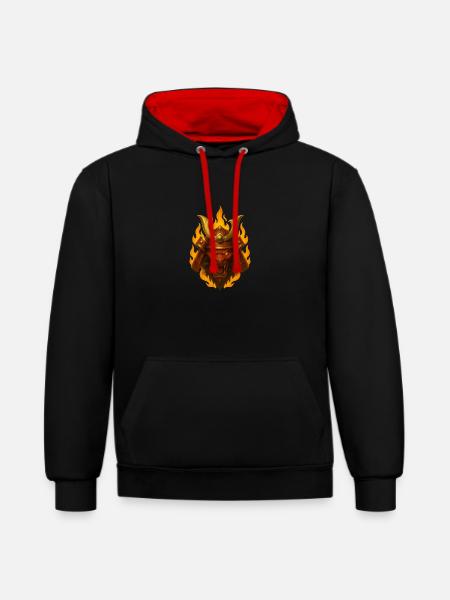 EMBER RONIN - Contrast hoodie - black/red