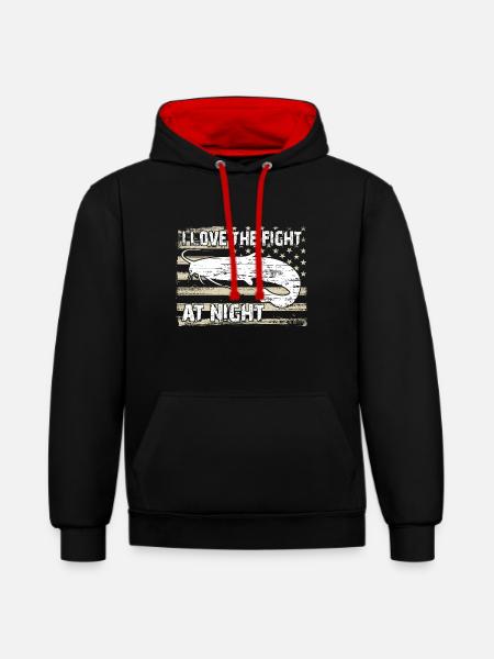 Poisson-chat - Sweat à capuche contrasté - noir/rouge