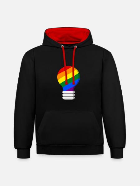 Gay Pride - Contrast hoodie - black/red