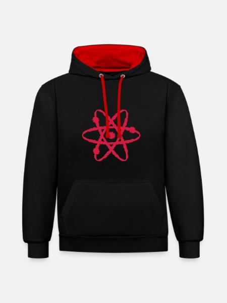 Scientific symbol - Contrast hoodie - black/red