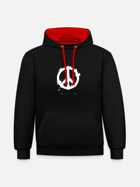 Peace Splash Guerrilla Print Style - Contrast hoodie - black/red