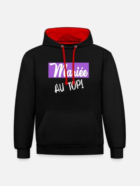 Bachelorette party. WEDDING - Contrast hoodie - black/red