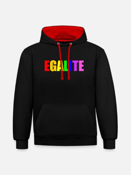Equality - Contrast hoodie - black/red