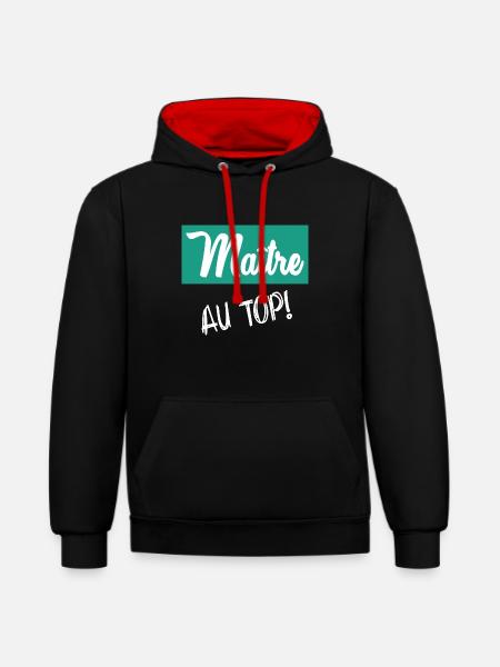 MASTER. MASTER - Contrast hoodie - black/red