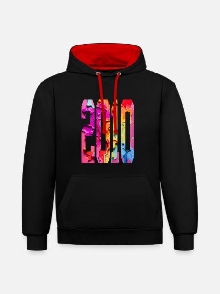 BUNT 16E ANNIVERSAIRE 2010 - Sweat à capuche contrasté - noir/rouge