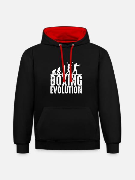 boxer - Contrast hoodie - black/red