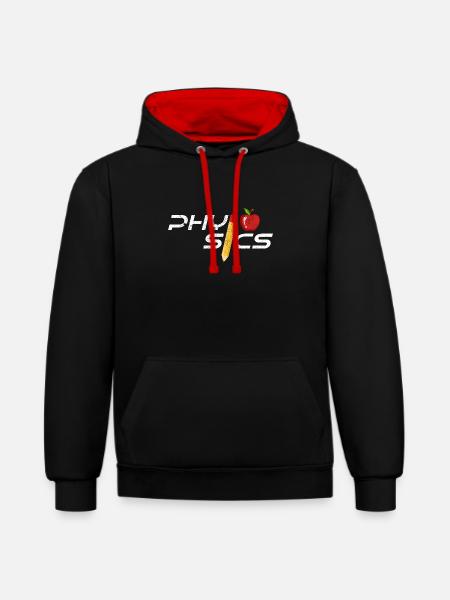 physicist - Contrast hoodie - black/red