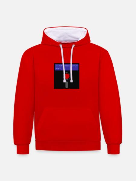 floppy disk - Contrast hoodie - red/white